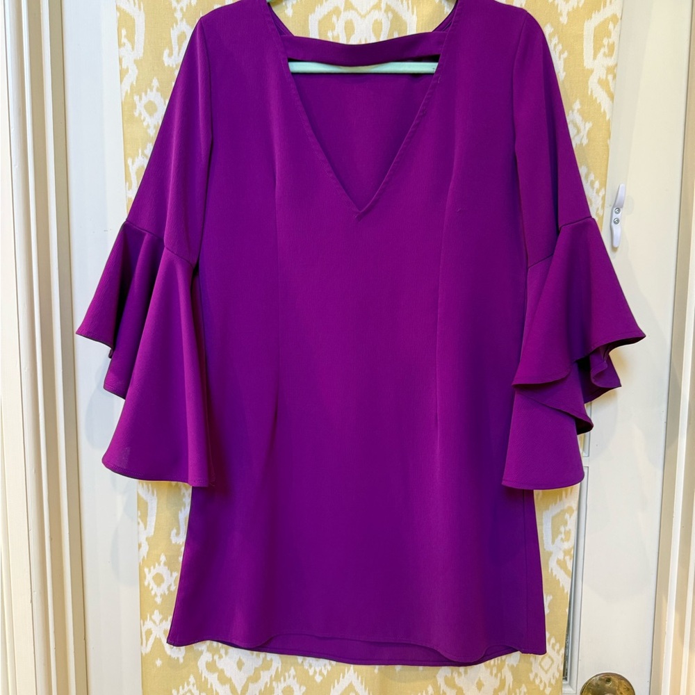 TCEC Vibrant Purple dress with Bell Sleeves